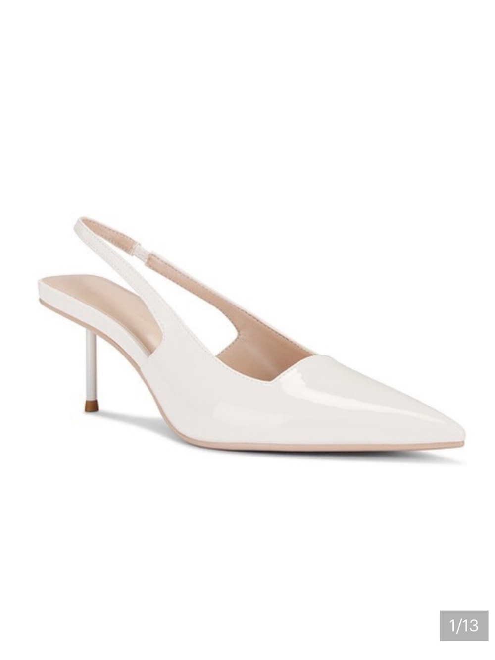 FEMME LA x REVOLVE G55 Kitten Heels shoes White cream Slingbacks 7